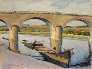 unknow artist The Bridge at Remich France oil painting artist